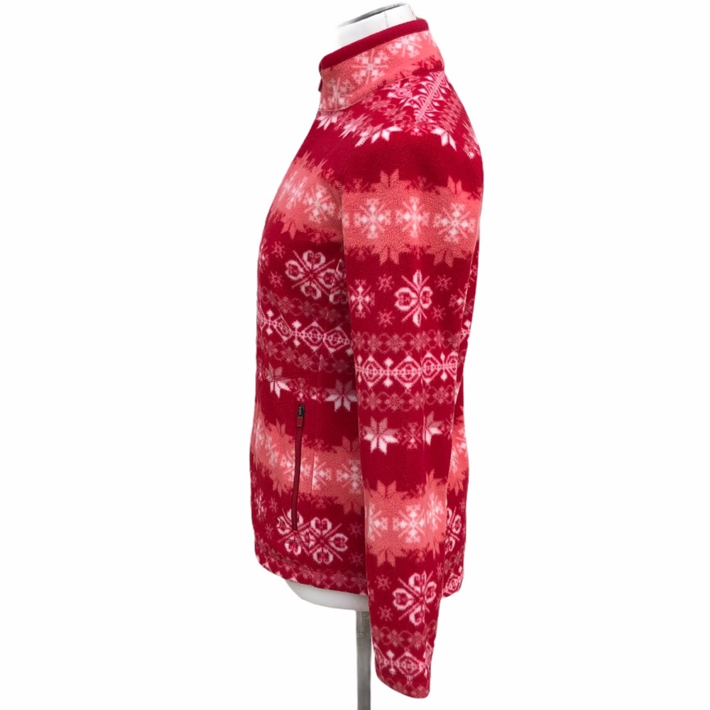 Talbots Snowflake Full Zip Fleece Jacket Sweater - image 4